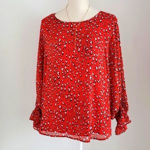 Sanctuary Red Blouse with Sleeves